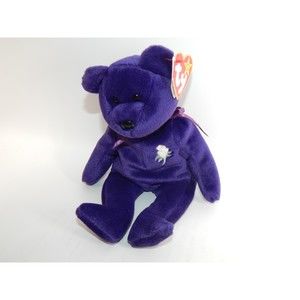 1997 Ty Beanie Baby Purple Princess Diana Bear